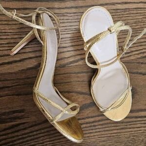 Elegant Gold Strappy Heels